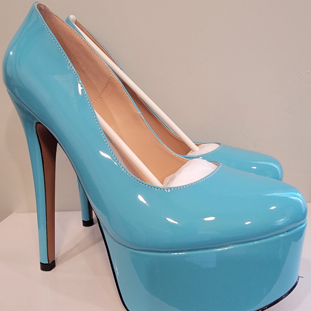 Elegant Blue Platform High Heels